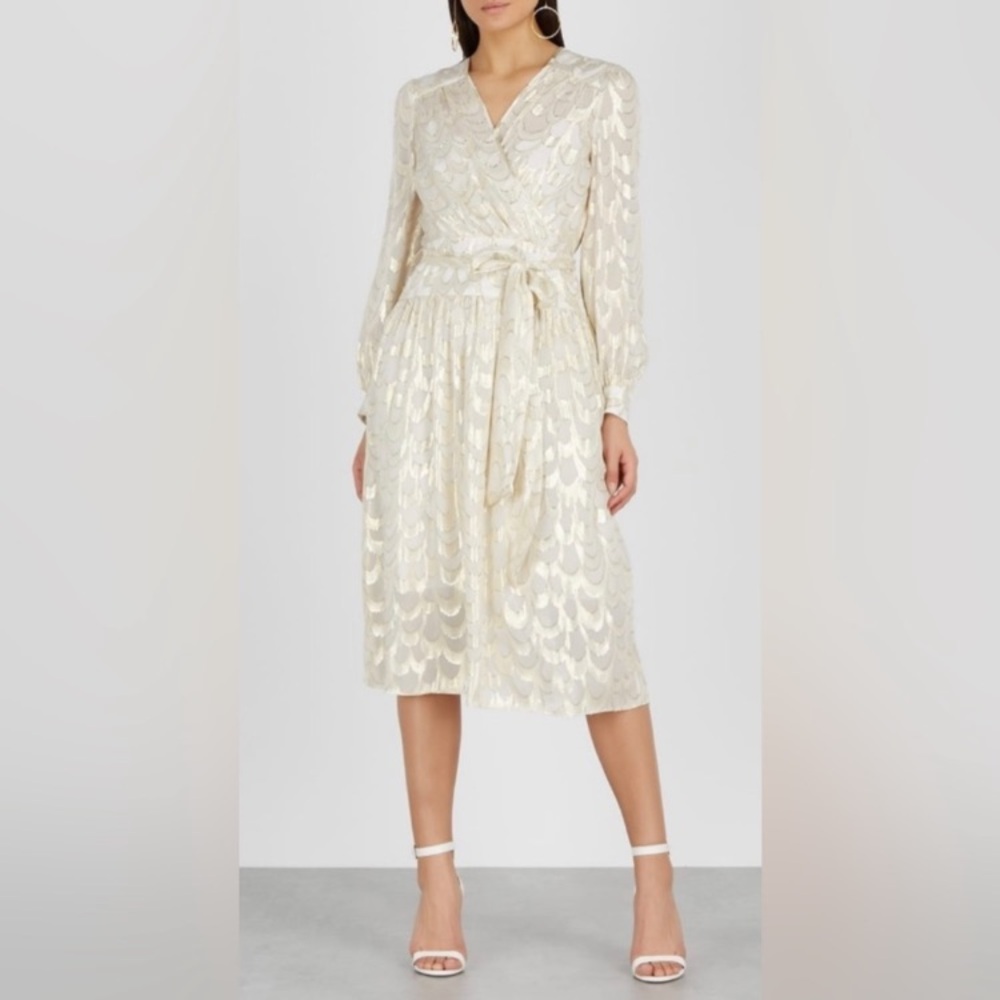 Milly Cream gold Long Sleeve Dress